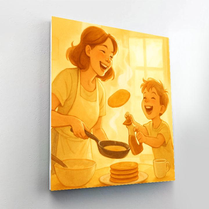 Pancake Flipping Morning painting number kit