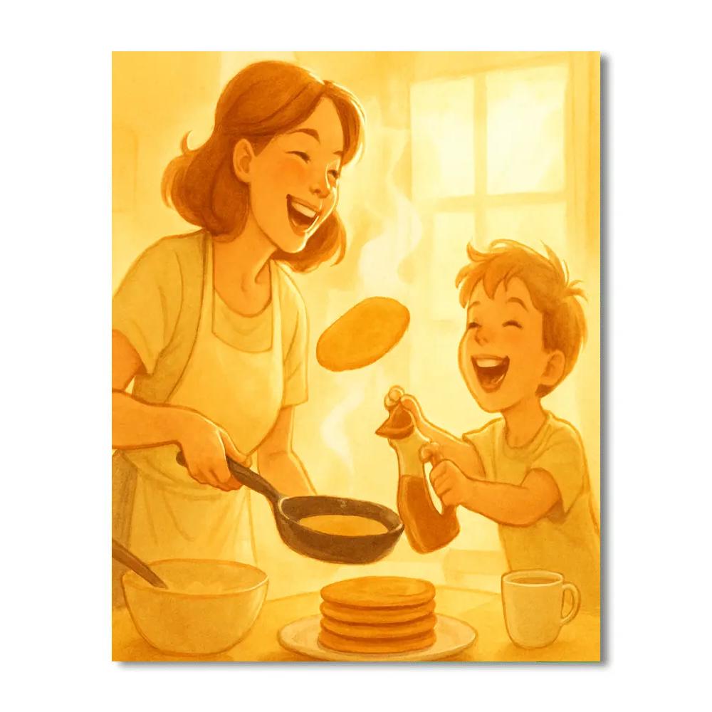 Pancake Flipping Morning painting number kit