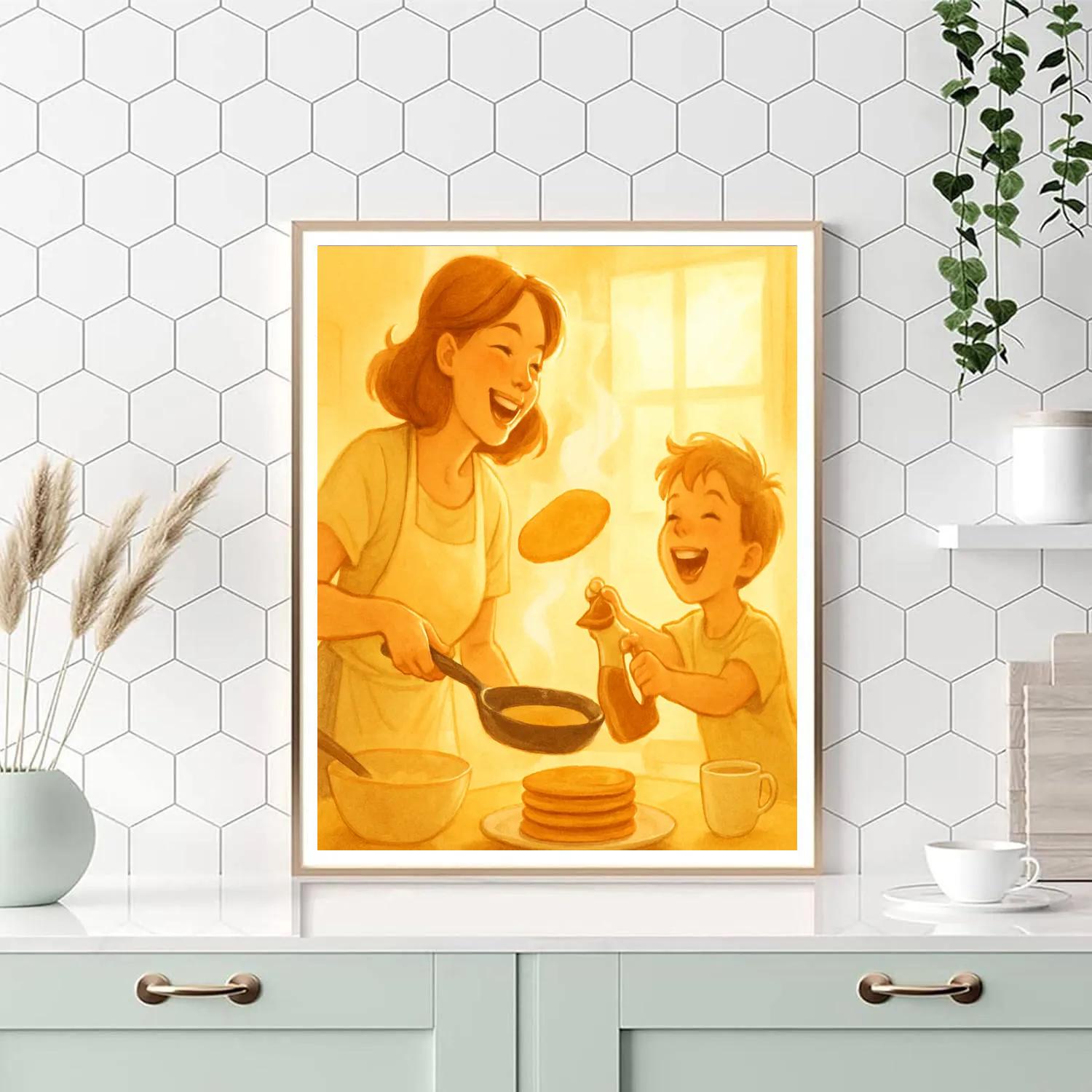 Pancake Flipping Morning painting number kit