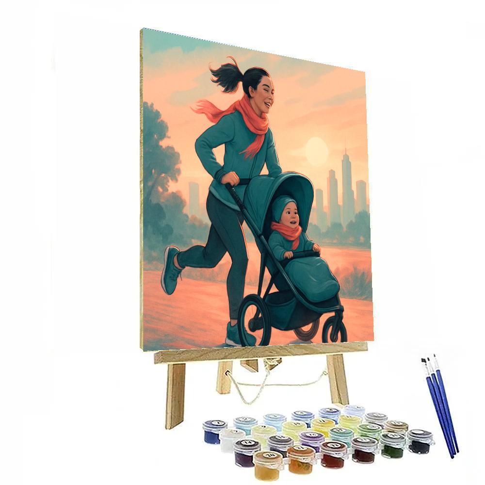 Dawn Jog Together Number painting