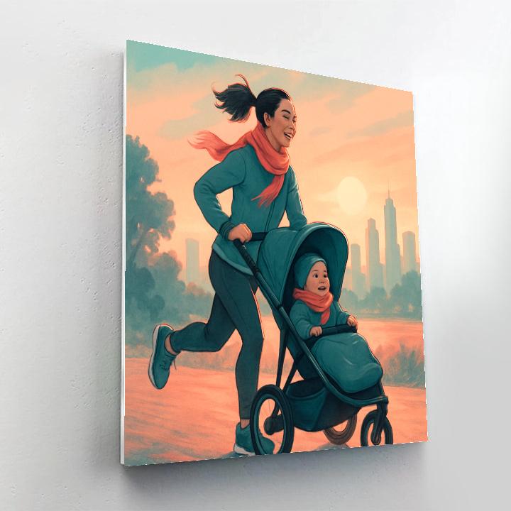 Dawn Jog Together Number painting