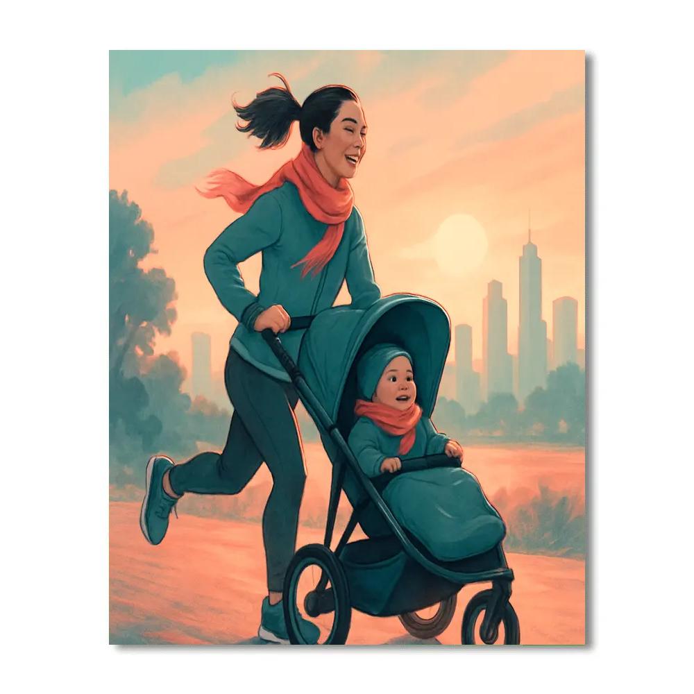 Dawn Jog Together Number painting