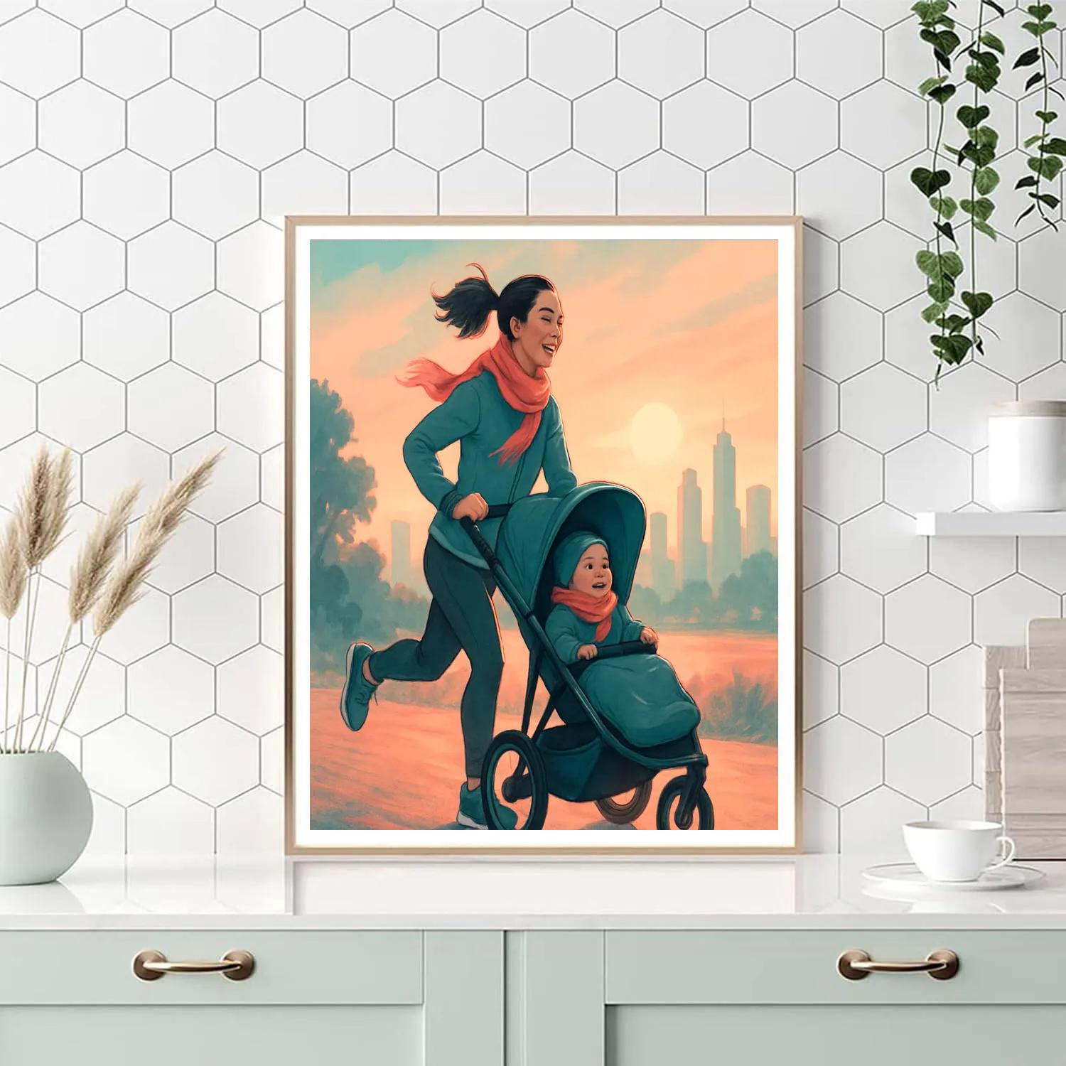 Dawn Jog Together Number painting