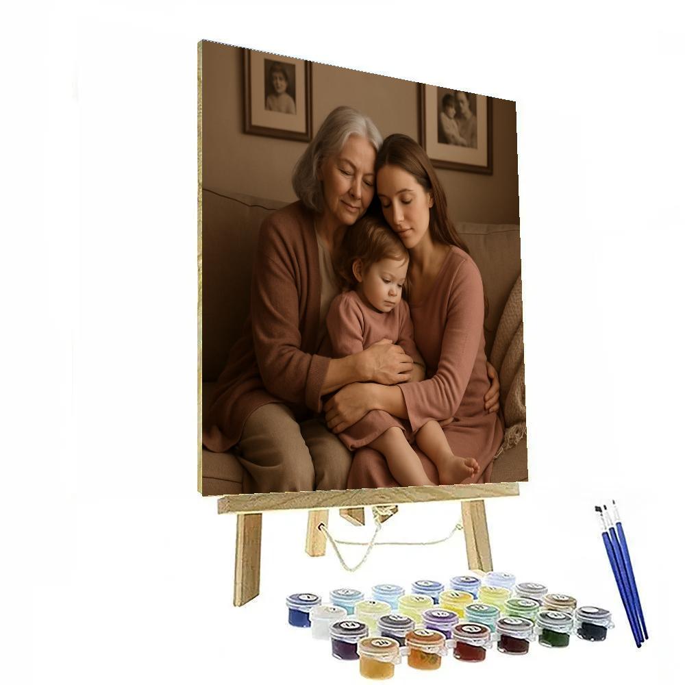 Grandmother Generations Embrace Number painting