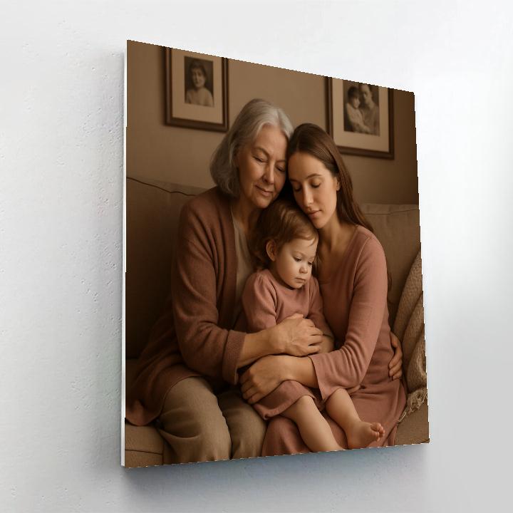 Grandmother Generations Embrace Number painting