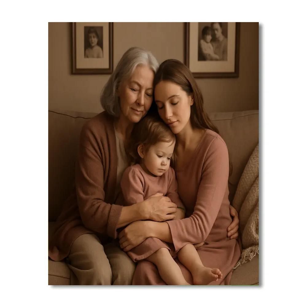 Grandmother Generations Embrace Number painting