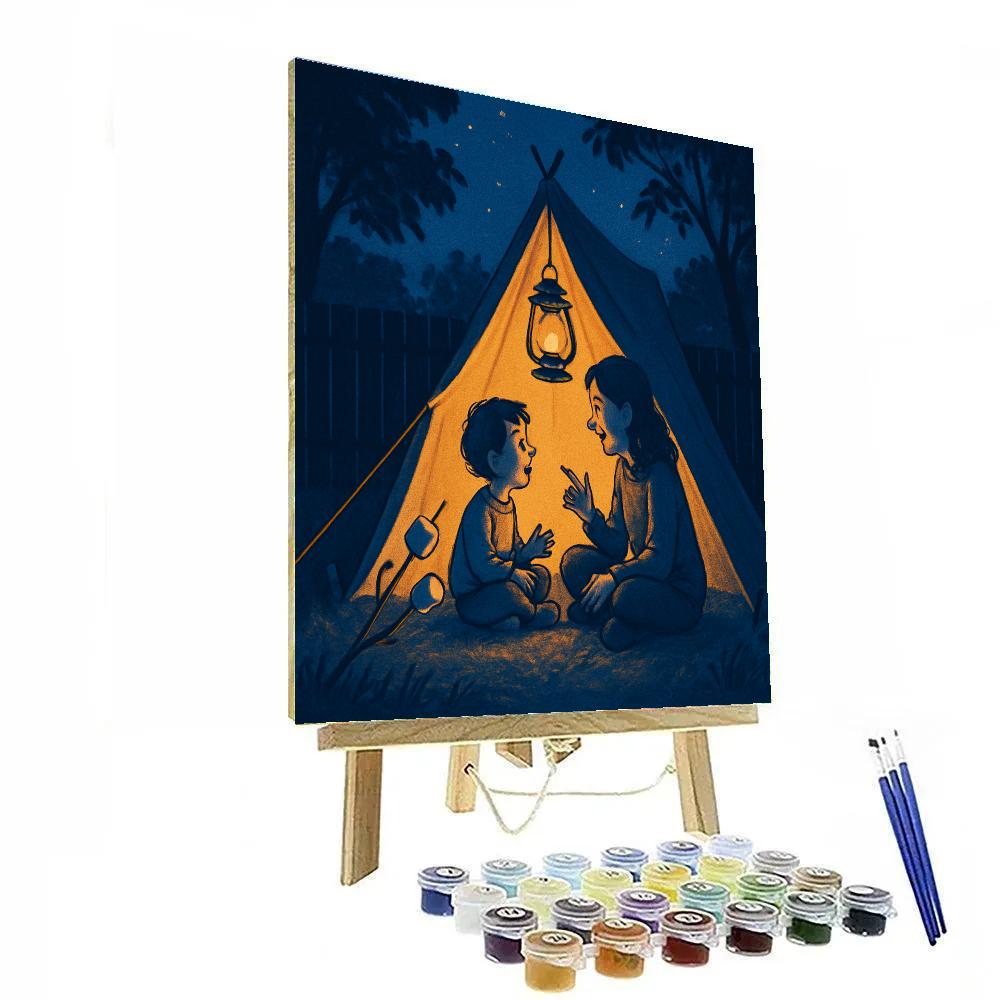 Backyard Camping Adventure Number painting