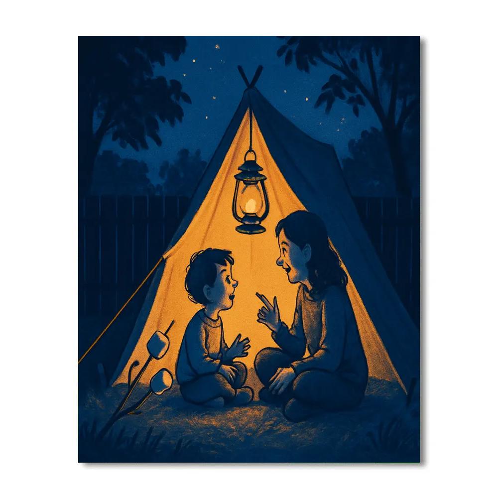 Backyard Camping Adventure Number painting