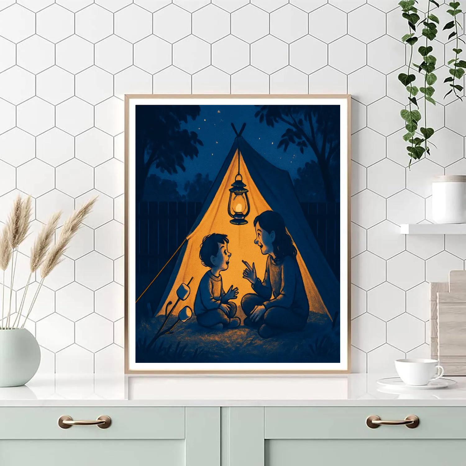 Backyard Camping Adventure Number painting