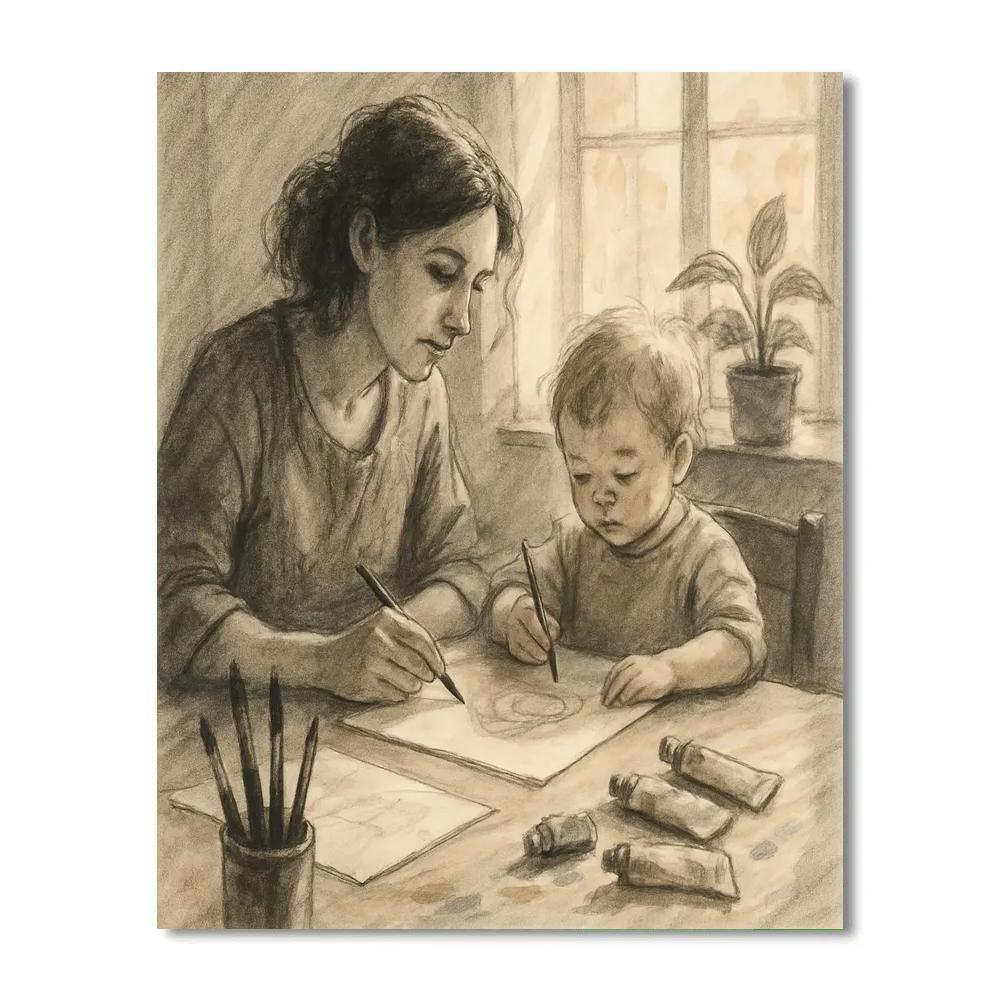 Morning Sketching Class paint by numbers