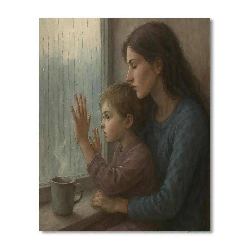 Rainy Window Observers Numbered painting kits