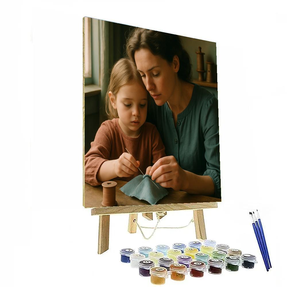 Vintage Sewing Lessons Number painting