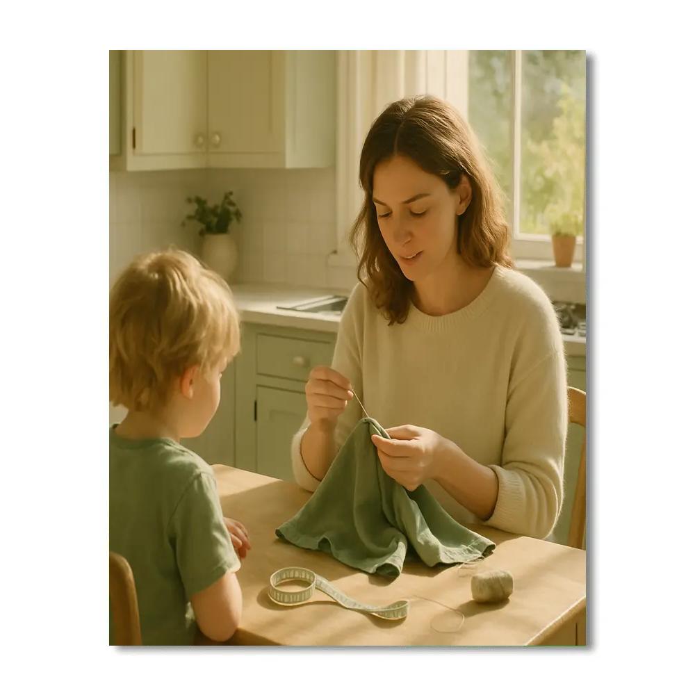 Quiet Kitchen Sewing paint by numbers