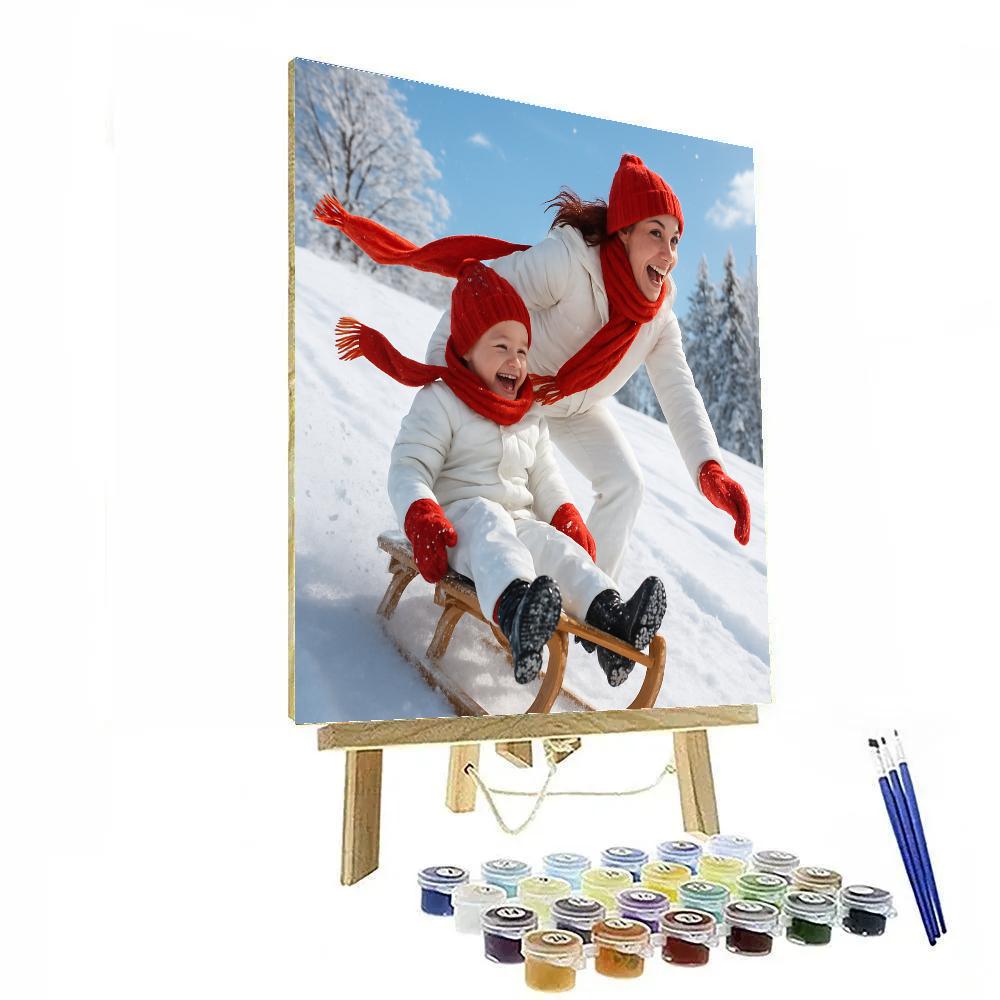 Snow Day Sledding paint by color