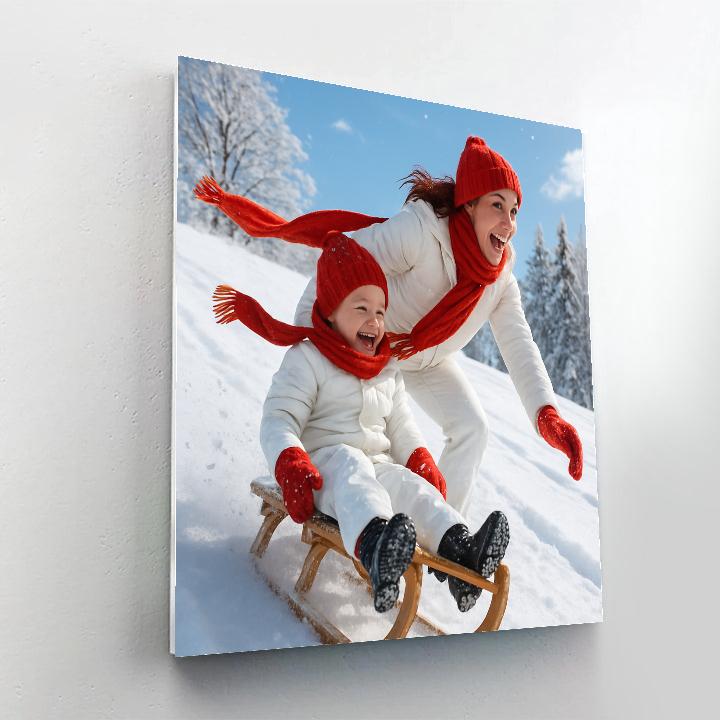 Snow Day Sledding paint by color