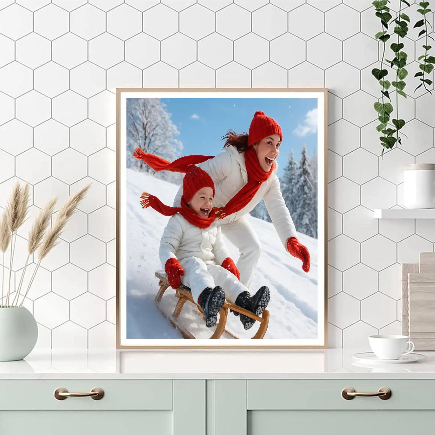Snow Day Sledding paint by color
