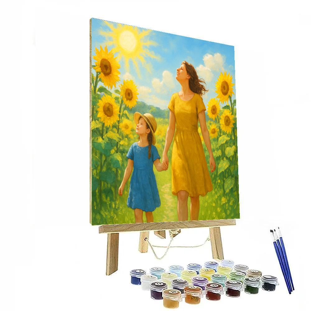 Sunflower Field Walk paint by number