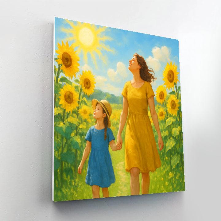 Sunflower Field Walk paint by number