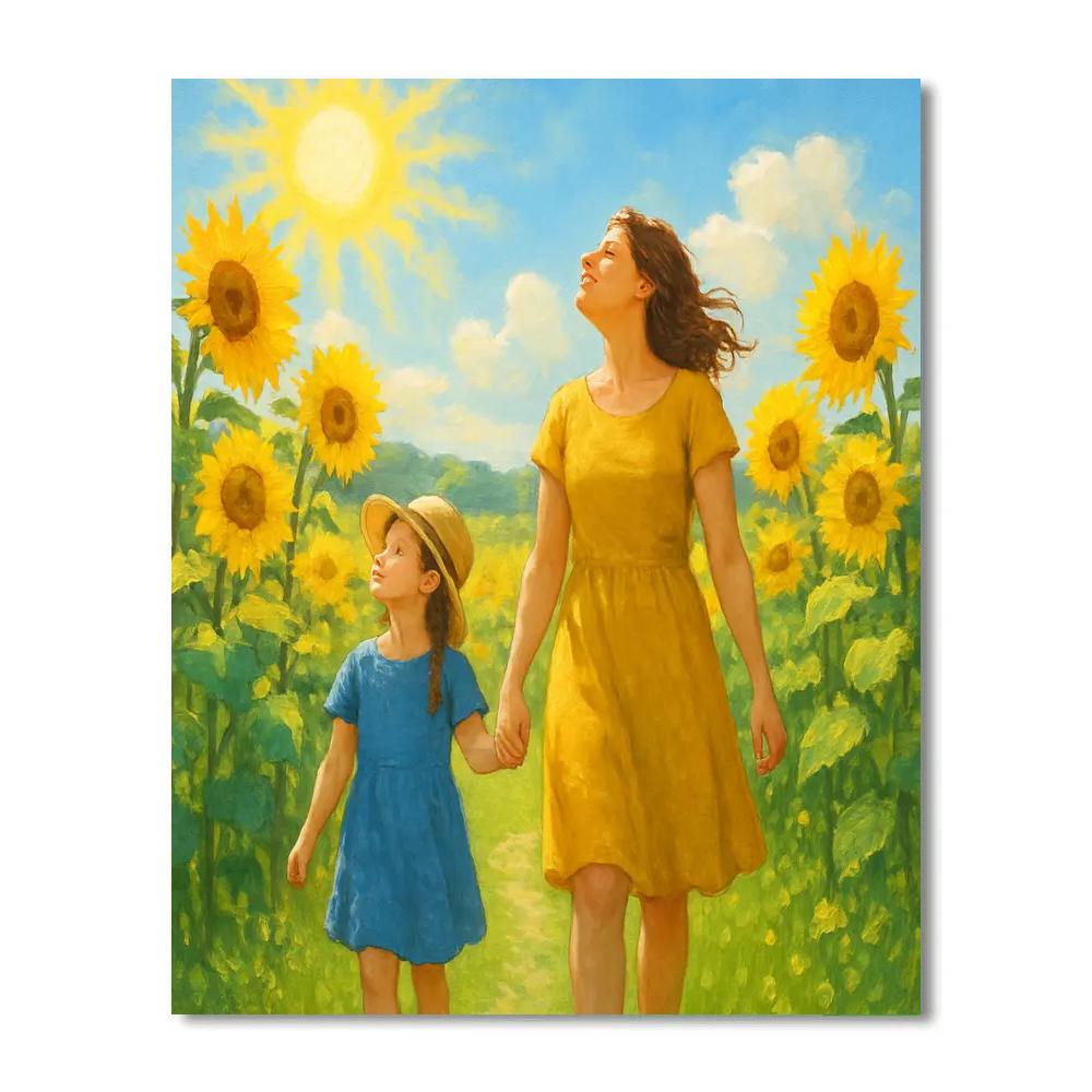 Sunflower Field Walk paint by number