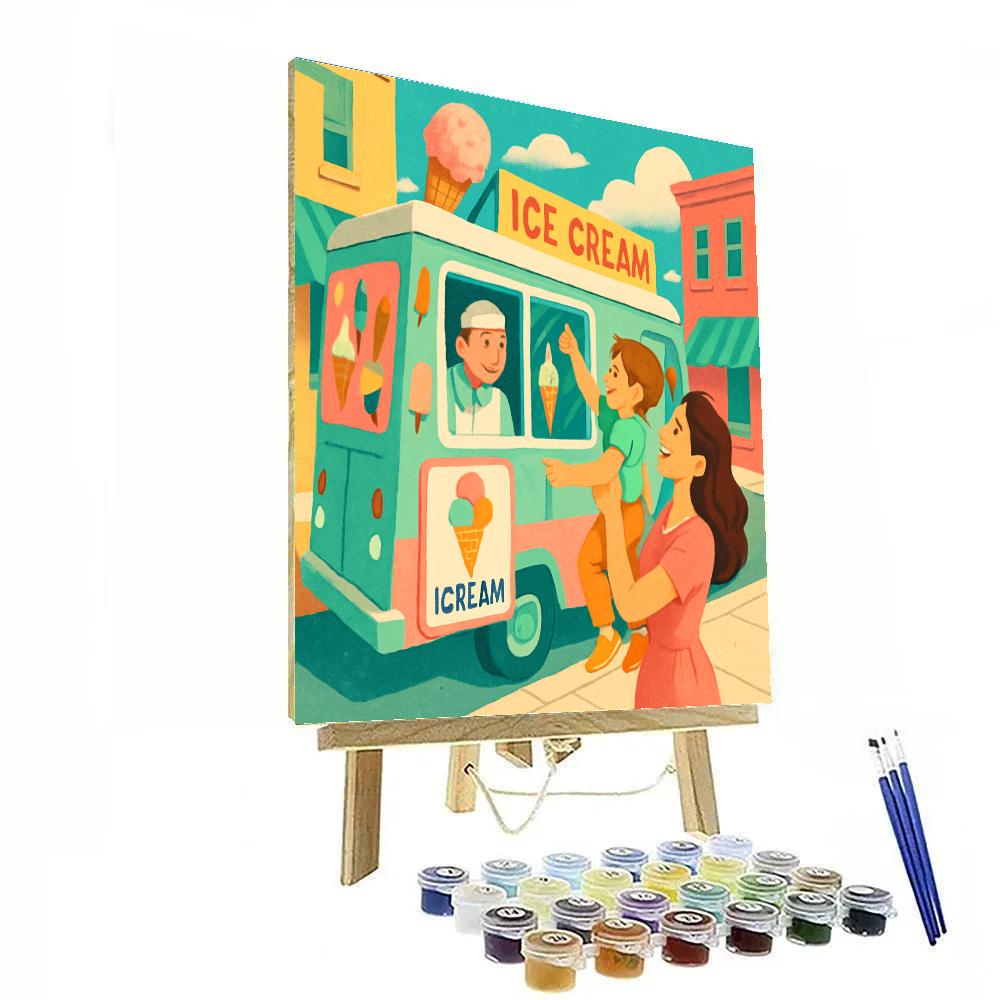 Ice Cream Truck Surprise painting number kit