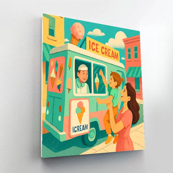 Ice Cream Truck Surprise painting number kit