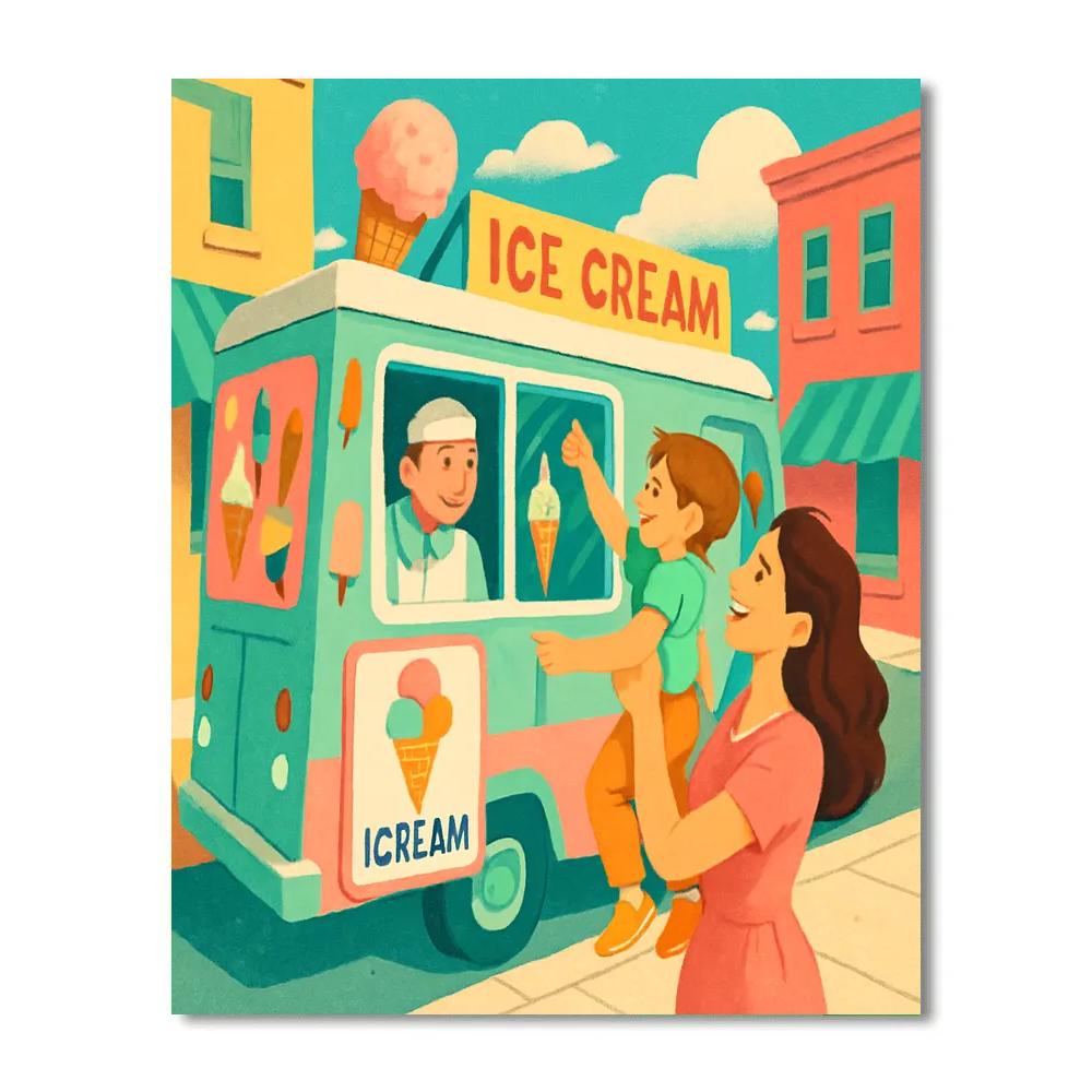 Ice Cream Truck Surprise painting number kit