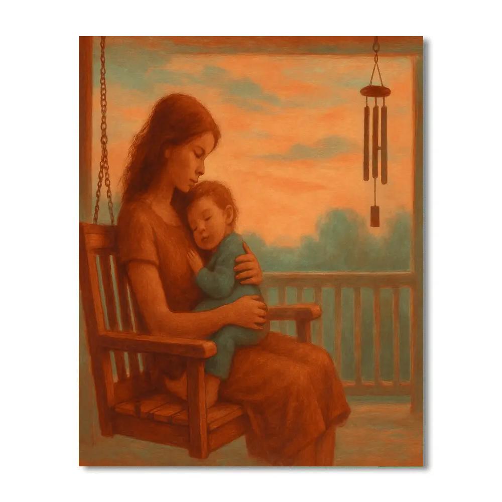 Sunset Porch Swing paint by number