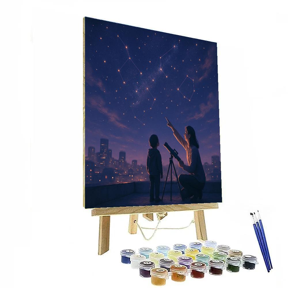City Rooftop Stargazers Paint by numbers kits