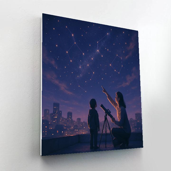 City Rooftop Stargazers Paint by numbers kits