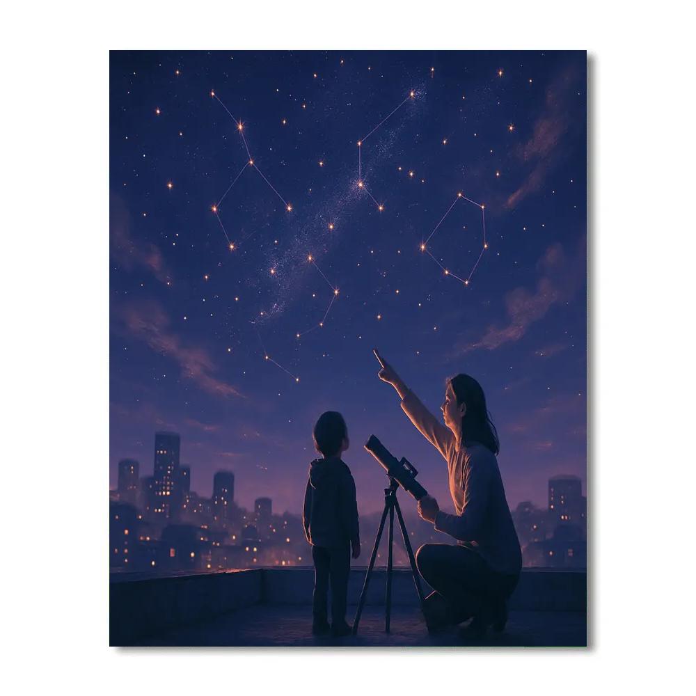 City Rooftop Stargazers Paint by numbers kits
