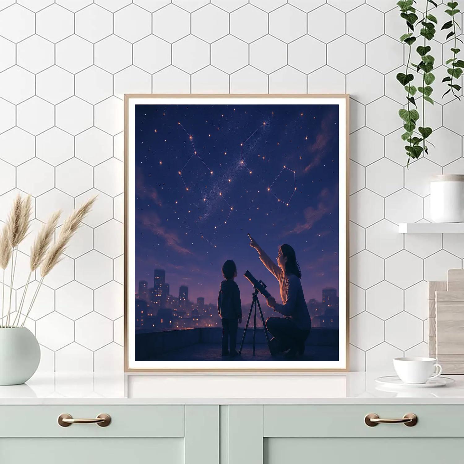 City Rooftop Stargazers Paint by numbers kits