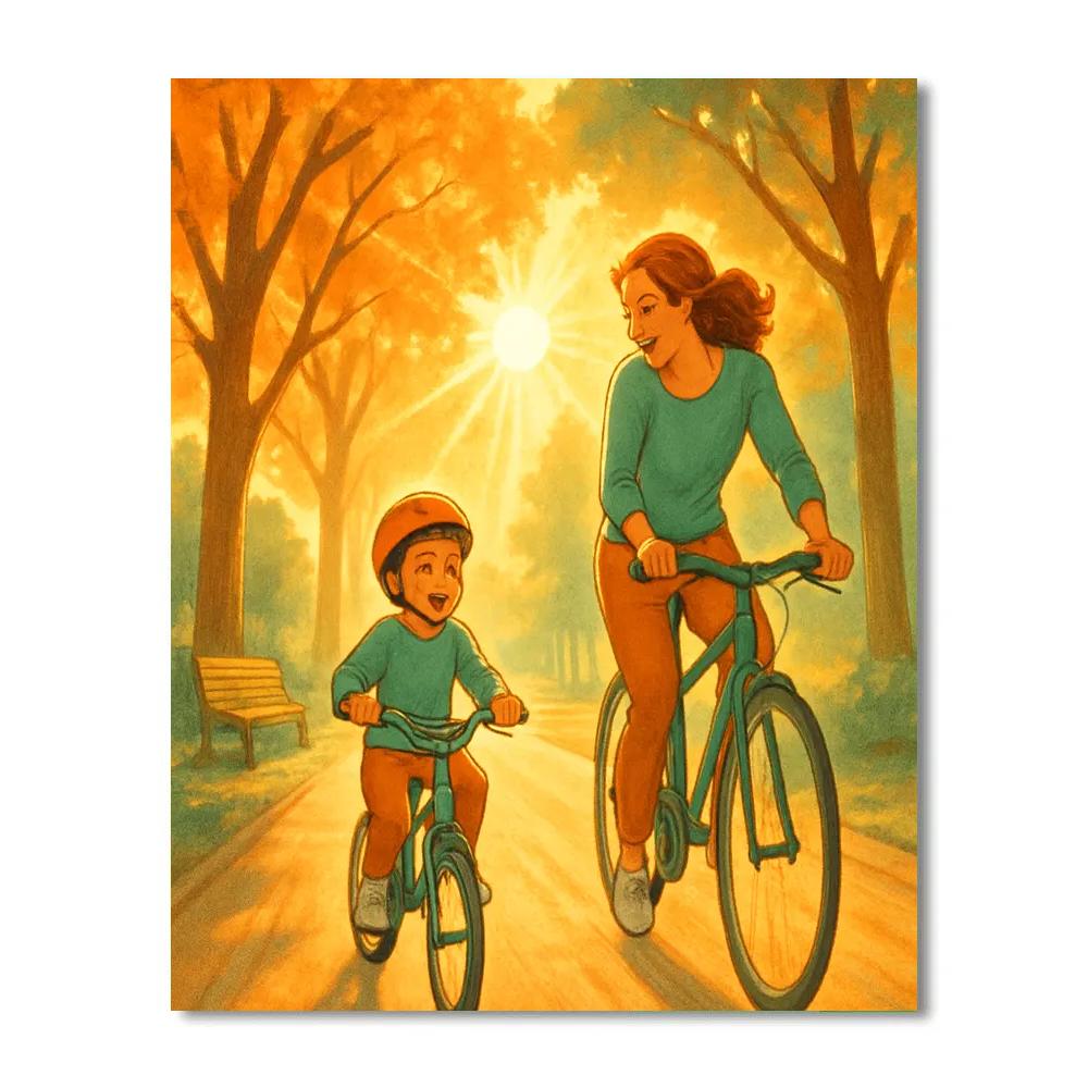 Sunrise Bike Ride Paint by numbers kits