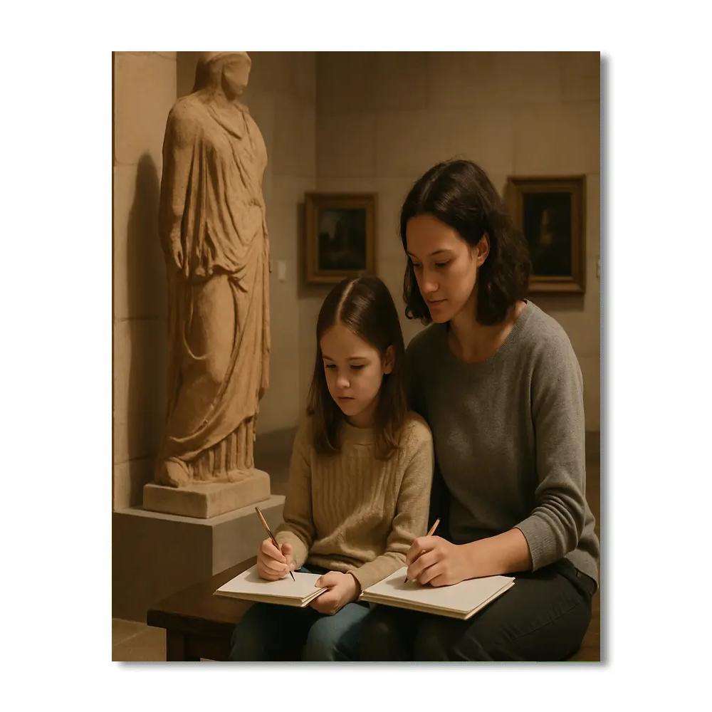 Museum Sketching Bench Paint by numbers art