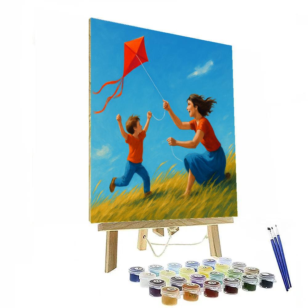 Kite Flying On The Hill paint by numbers