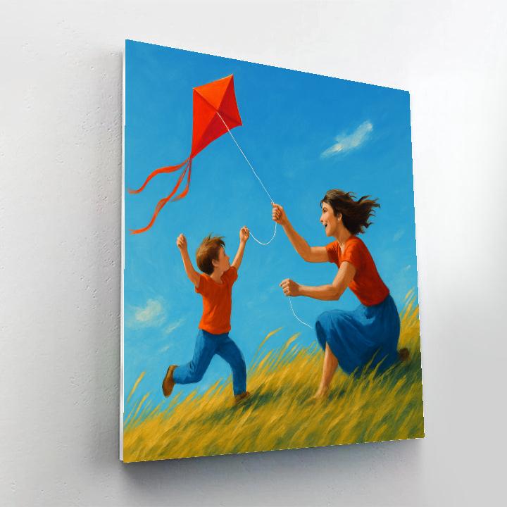 Kite Flying On The Hill paint by numbers