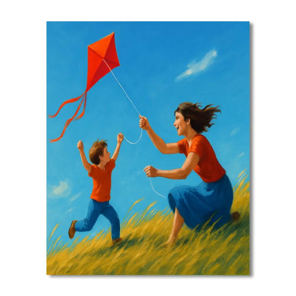 Kite Flying On The Hill paint by numbers