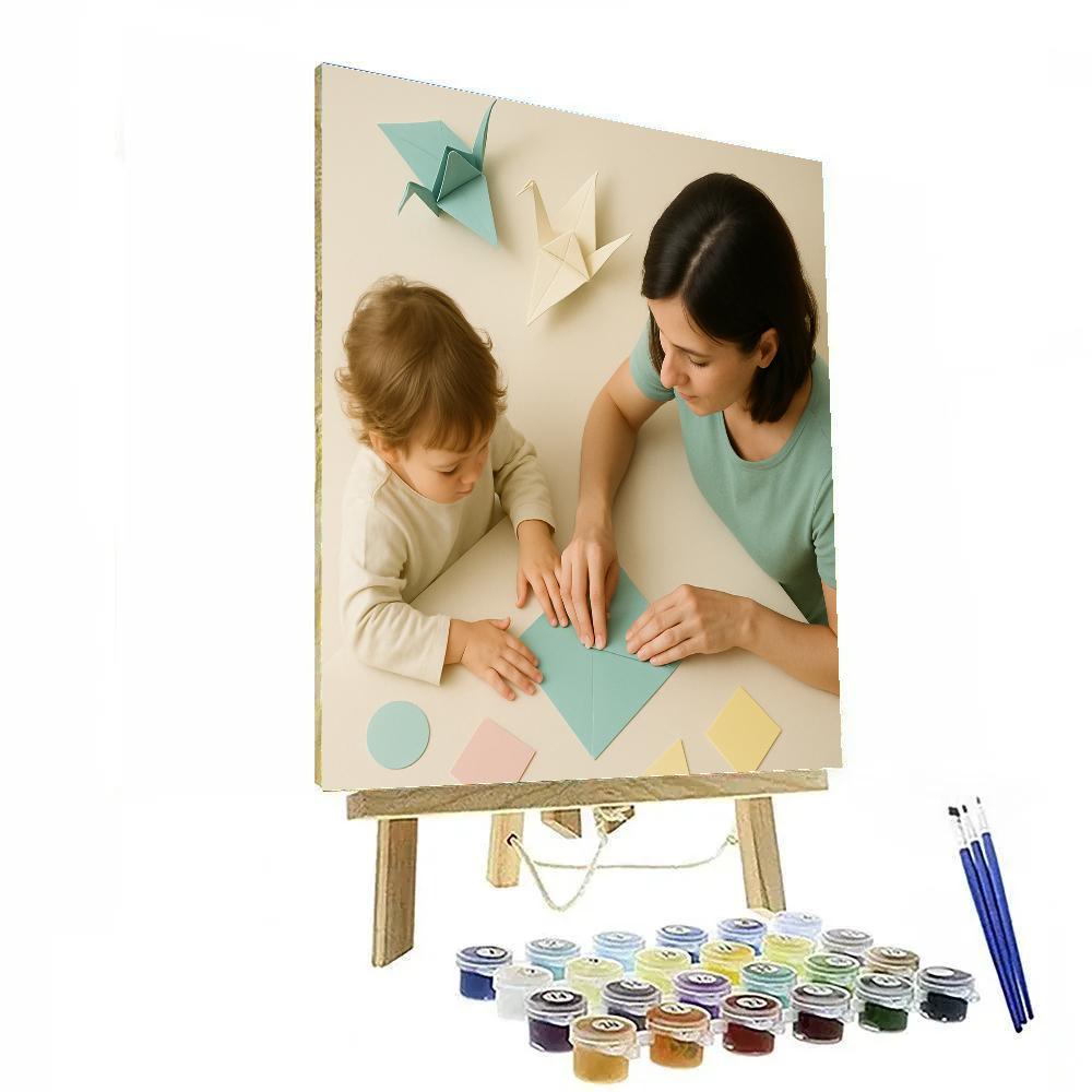 Folding Origami Together painting number kit
