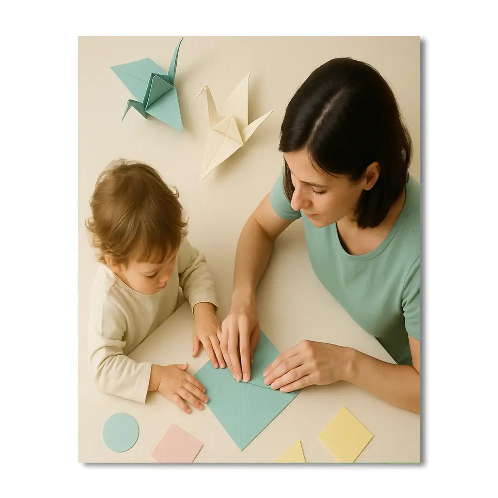 Folding Origami Together painting number kit