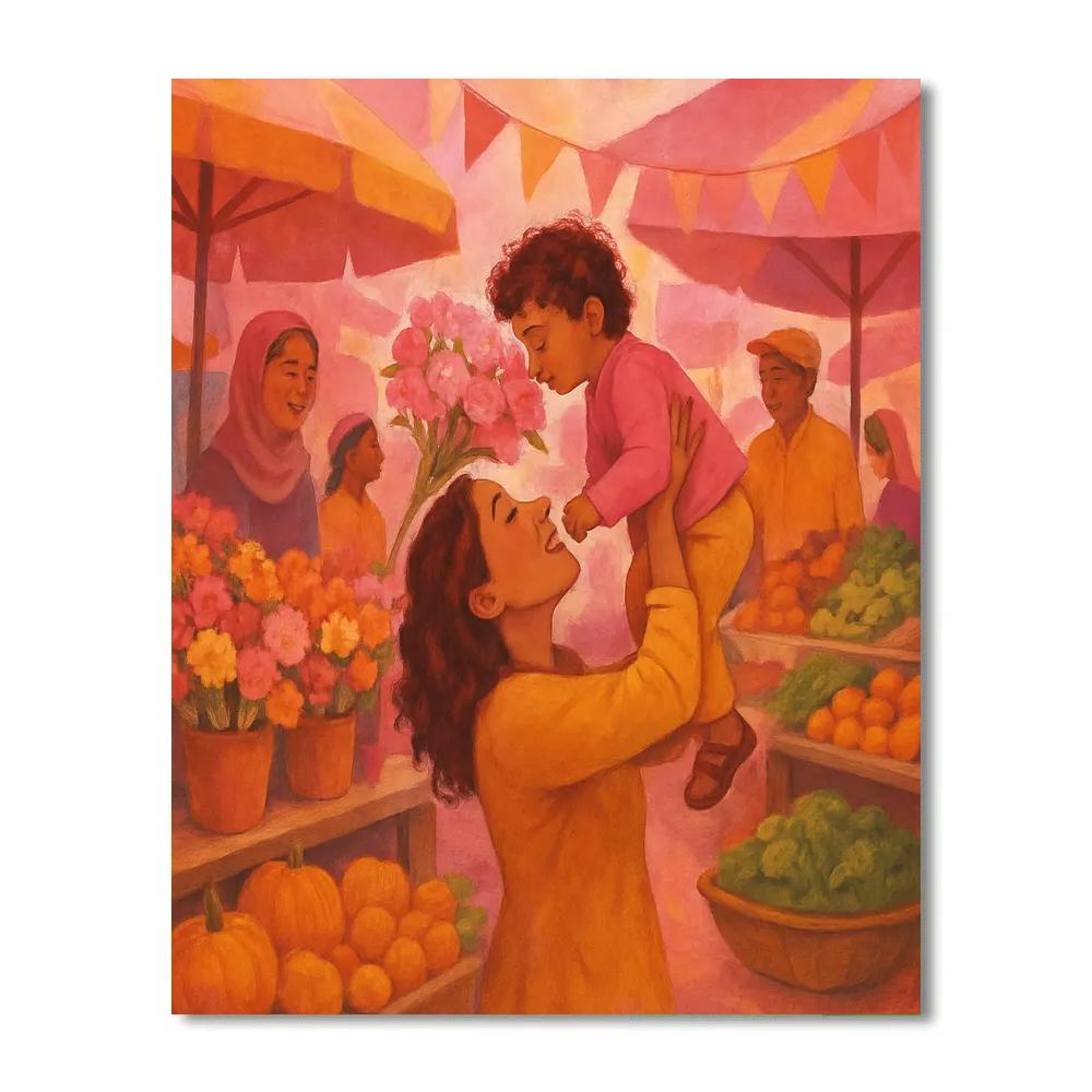 Morning Market Flower Choice paint by numbers