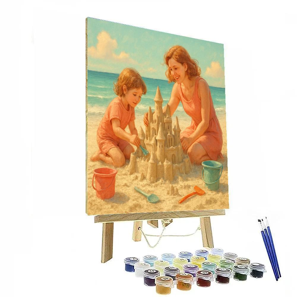 Seaside Sandcastle Teamwork paint by numbers