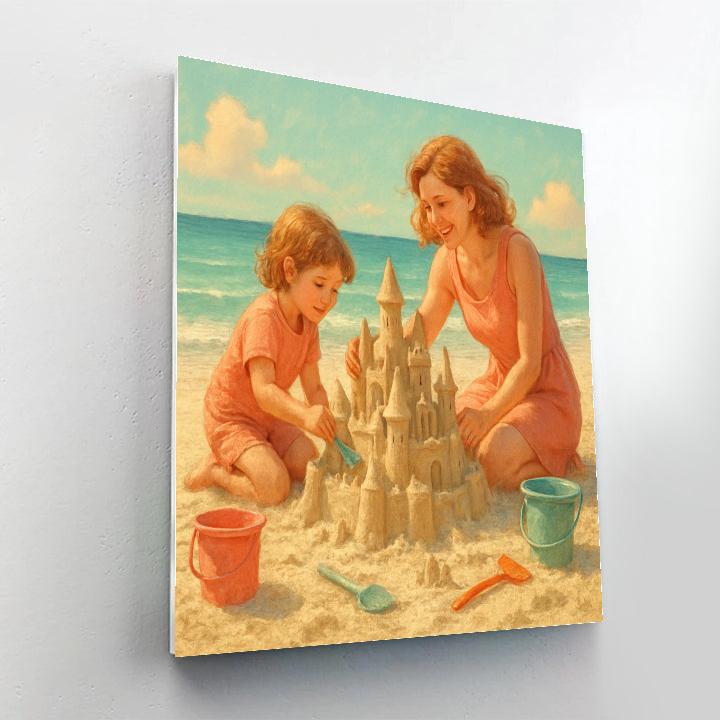 Seaside Sandcastle Teamwork paint by numbers