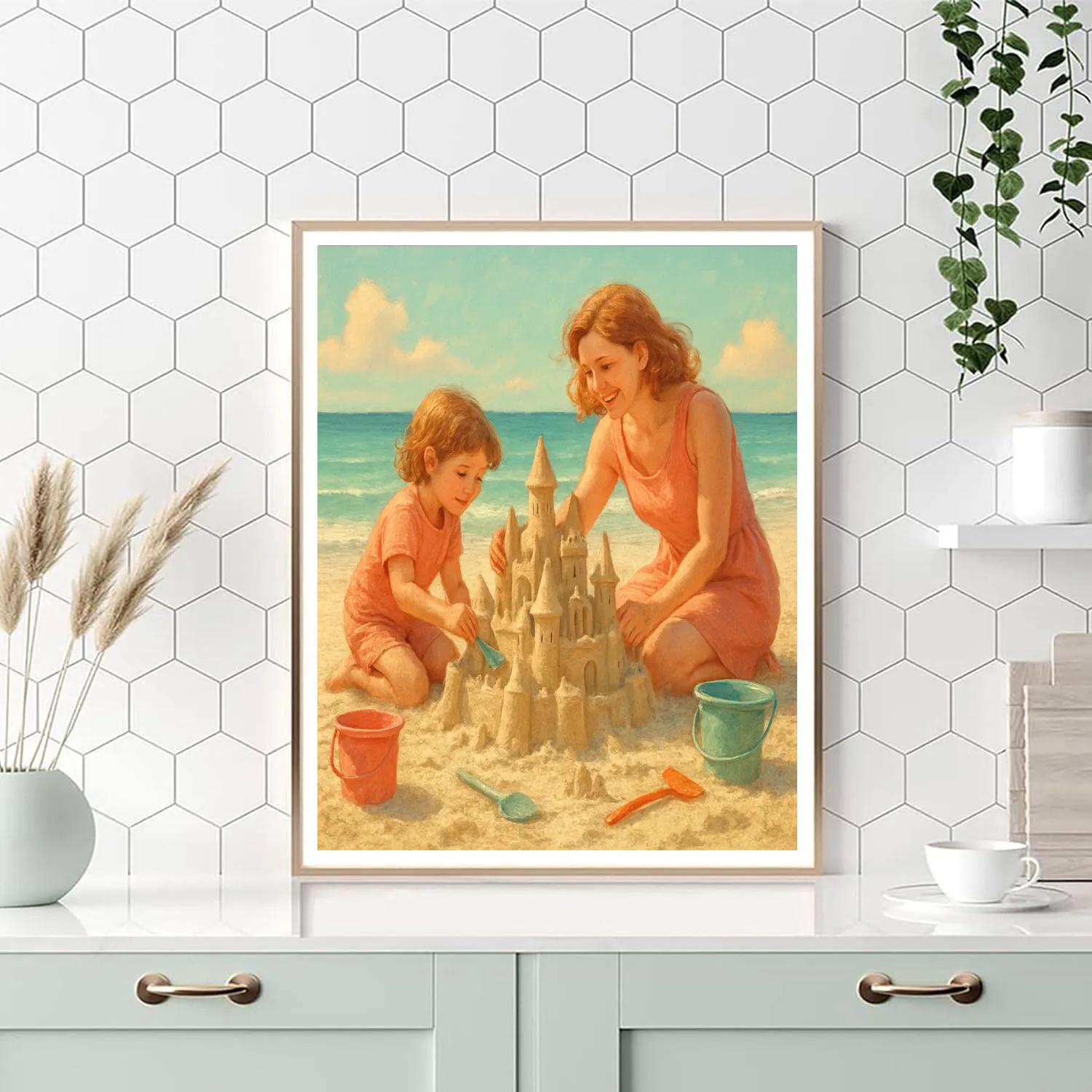 Seaside Sandcastle Teamwork paint by numbers
