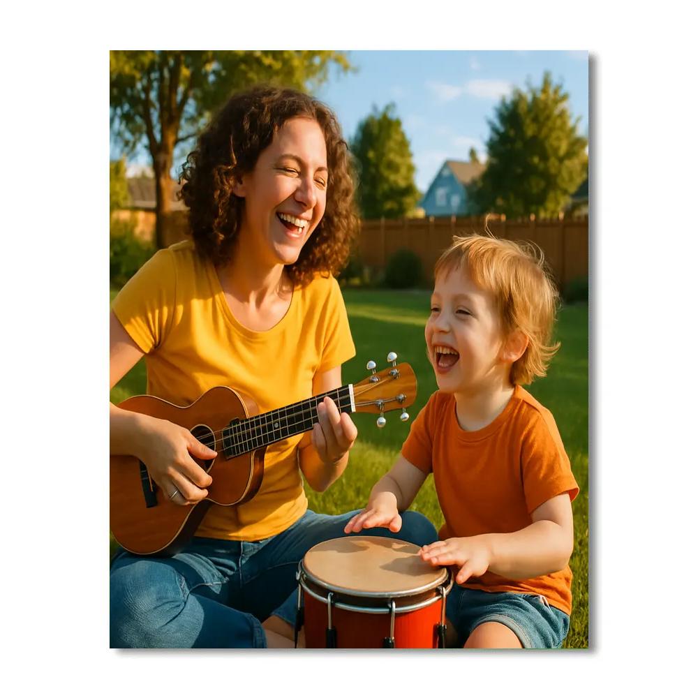 Backyard Music Circle Paint by numbers art