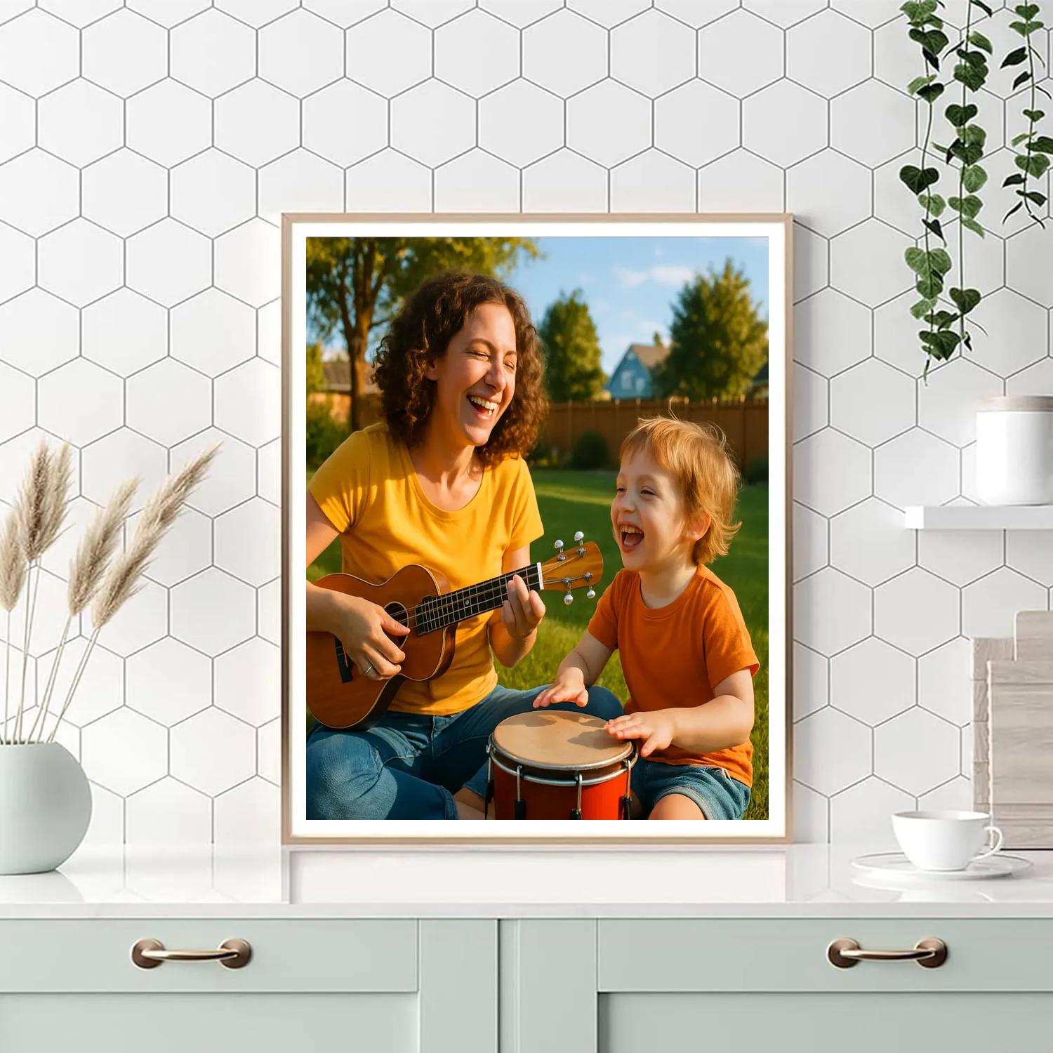 Backyard Music Circle Paint by numbers art