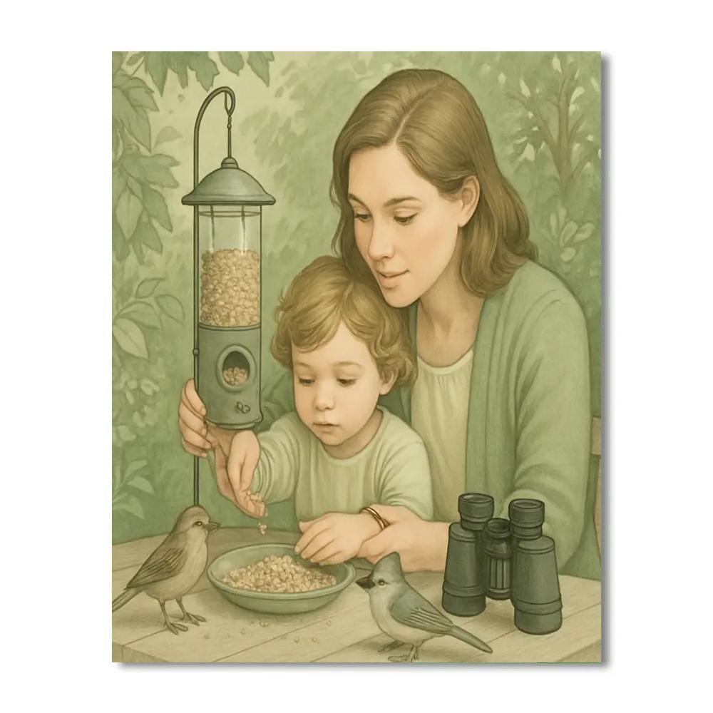 Morning Feeding Garden Numbered painting kits