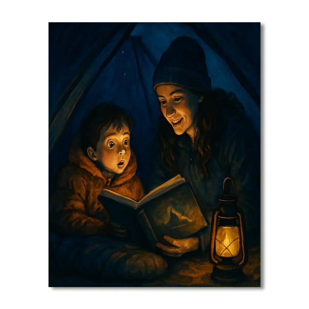 Camping Story By Lantern painting number kit