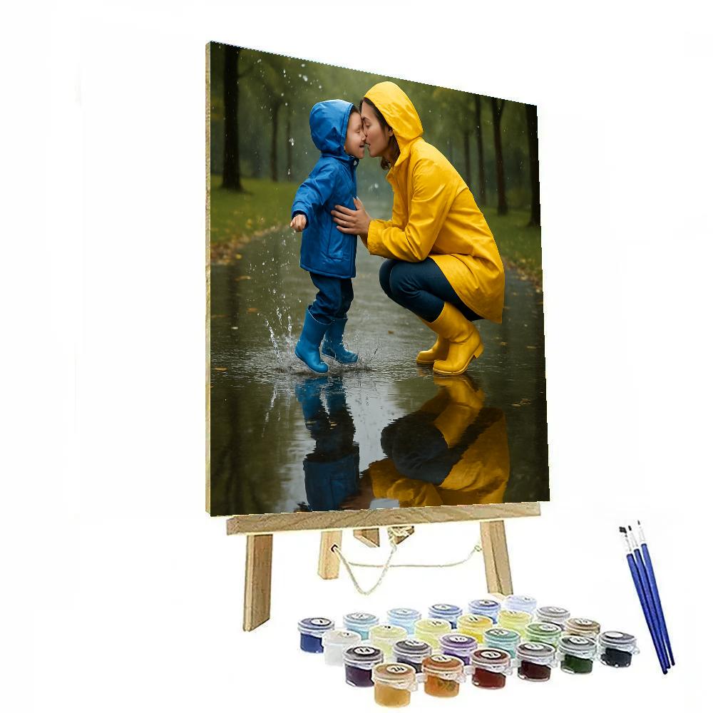 Puddle Reflection Kiss painting number kit