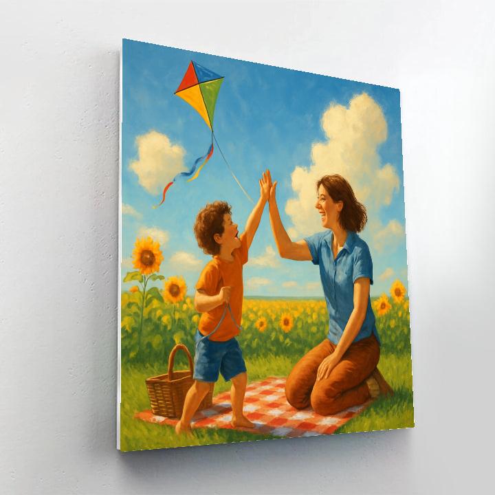 Hilltop Kite Celebration Paint by numbers art