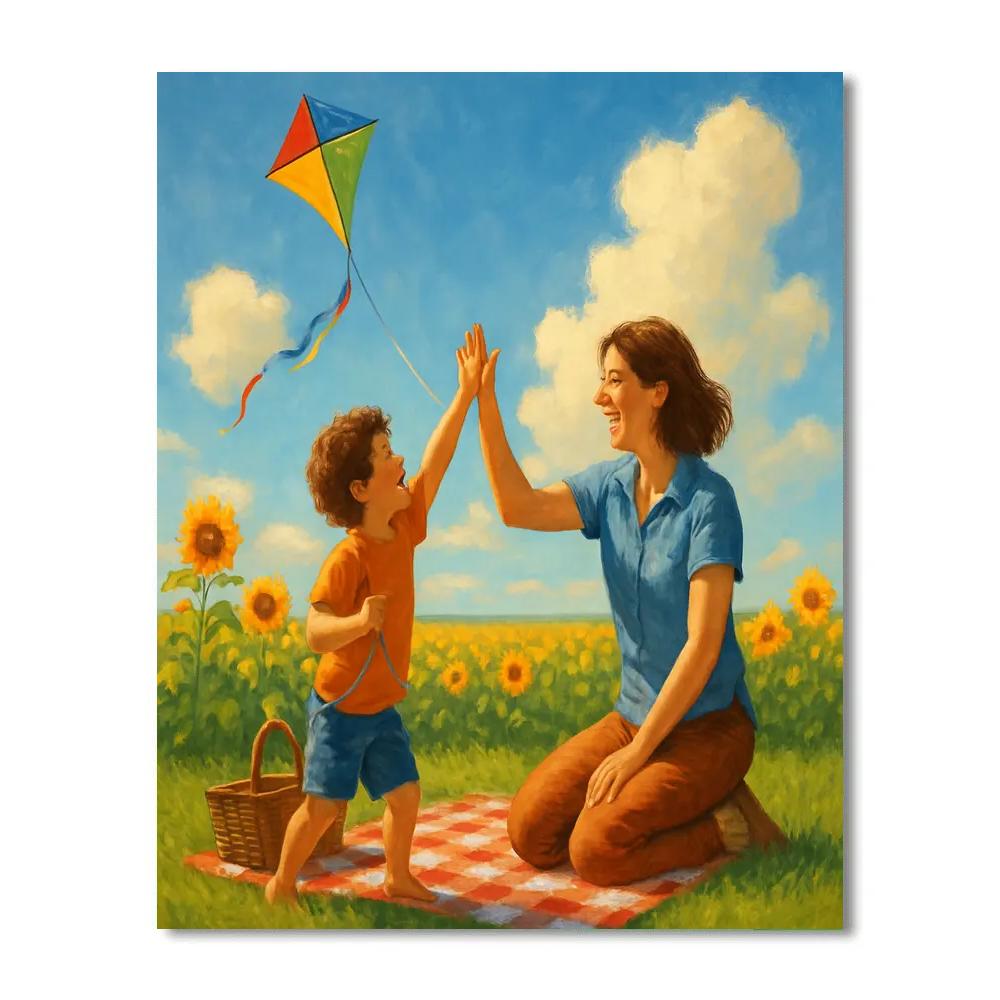 Hilltop Kite Celebration Paint by numbers art