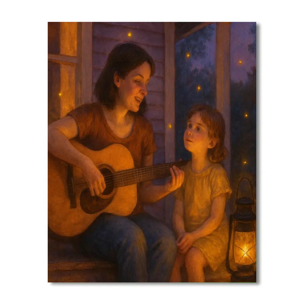 Evening Porch Guitar Painting by numbers kit